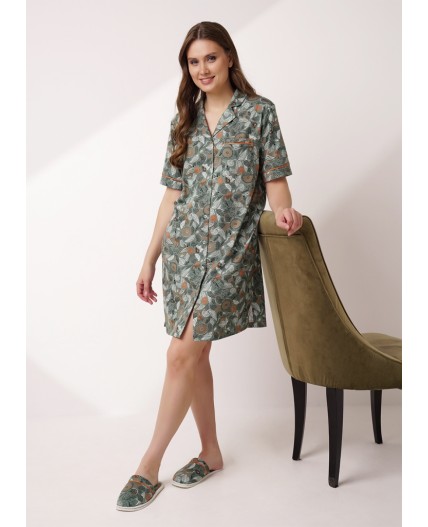 CLE LDR15-1184/1 Платье жен., зелёный/т.оранжевый