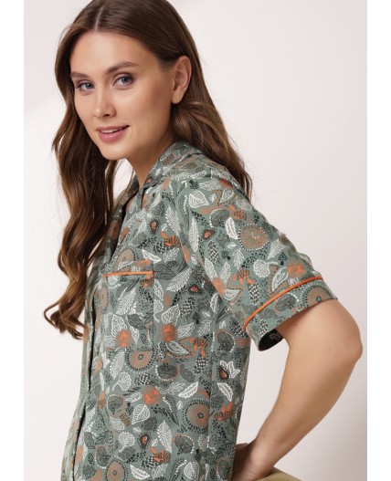 CLE LDR15-1184/1 Платье жен., зелёный/т.оранжевый