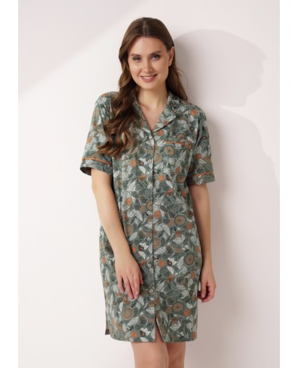 CLE LDR15-1184/1 Платье жен., зелёный/т.оранжевый