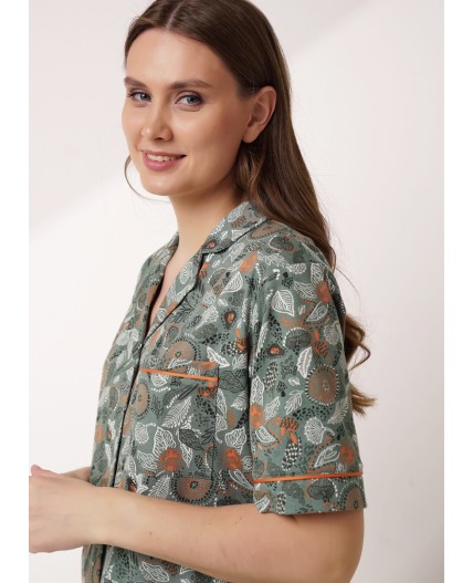 CLE LDR15-1184/1 Платье жен., зелёный/т.оранжевый