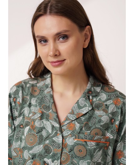 CLE LDR15-1184/1 Платье жен., зелёный/т.оранжевый