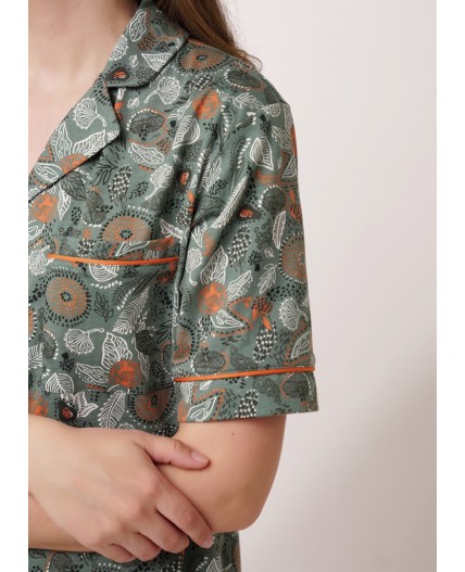 CLE LDR15-1184/1 Платье жен., зелёный/т.оранжевый