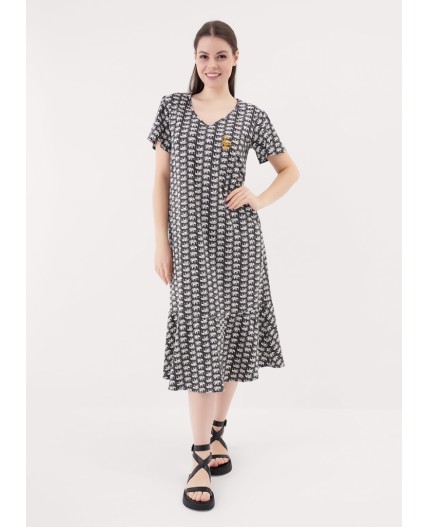 CLE LDR25-1170 Платье жен. Сандал, т.коричневый/молочный