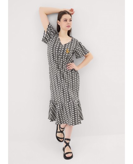 CLE LDR25-1170 Платье жен. Сандал, т.коричневый/молочный