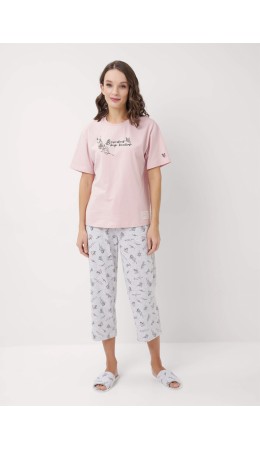 CLE LP15-1171/1 Набор одежды жен., розовый/меланж св.серый