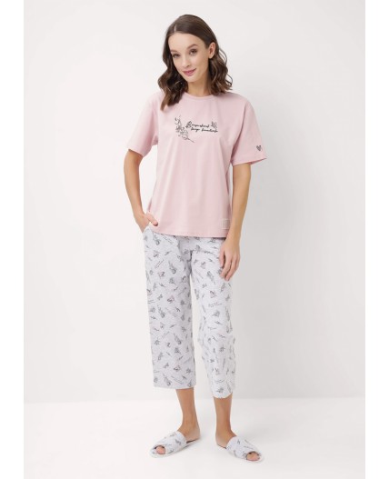 CLE LP15-1171/1 Набор одежды жен., розовый/меланж св.серый