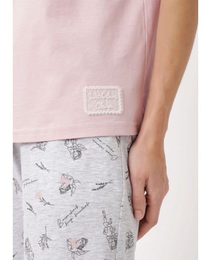 CLE LP15-1171/1 Набор одежды жен., розовый/меланж св.серый