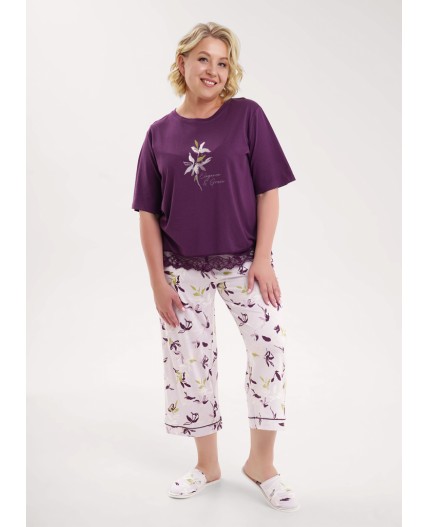 CLE LP15-1183 Набор одежды жен., т.фиолетовый/св.розовый