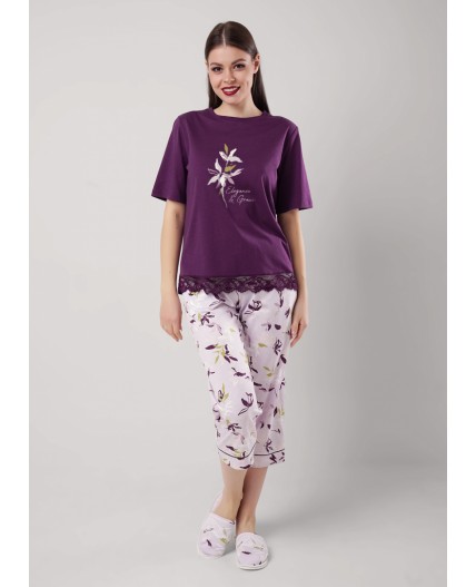 CLE LP15-1183 Набор одежды жен., т.фиолетовый/св.розовый