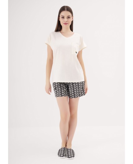 CLE LP25-1170 Набор одежды жен. Сандал, молочный/т.коричневый