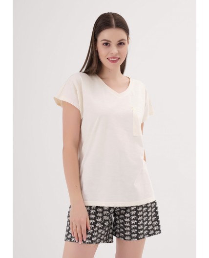 CLE LP25-1170 Набор одежды жен. Сандал, молочный/т.коричневый