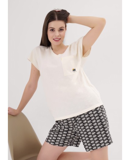 CLE LP25-1170 Набор одежды жен. Сандал, молочный/т.коричневый