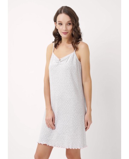 CLE LS15-1171 Сорочка ночн. жен., меланж св.серый