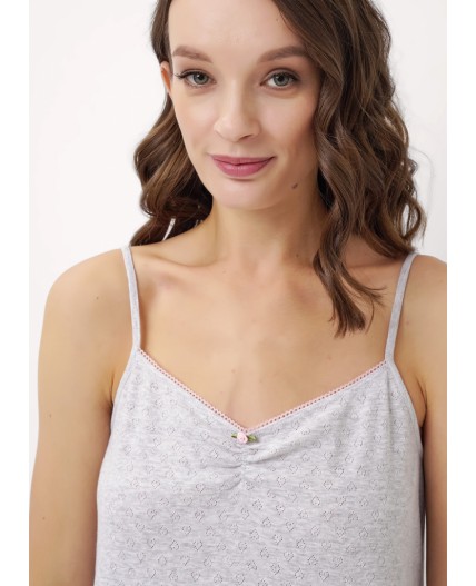 CLE LS15-1171 Сорочка ночн. жен., меланж св.серый
