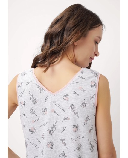 CLE LSET15-1171/1 Пижама жен., меланж св.серый/т.серый