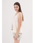 CLE LSET25-1170 Пижама жен. Сандал, молочный/т.коричневый
