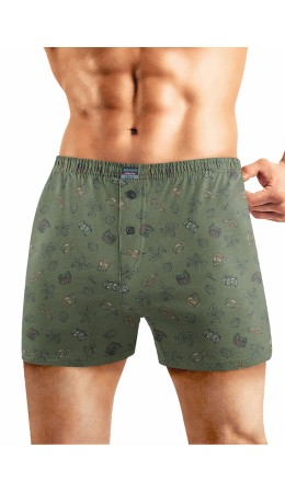 CLE MBX540421 Трусы муж., т.зелёный/св.коричневый