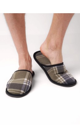 CLE SM451311 Пантолеты муж. домаш., т.серый/т.зелёный