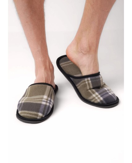 CLE SM451311 Пантолеты муж. домаш., т.серый/т.зелёный