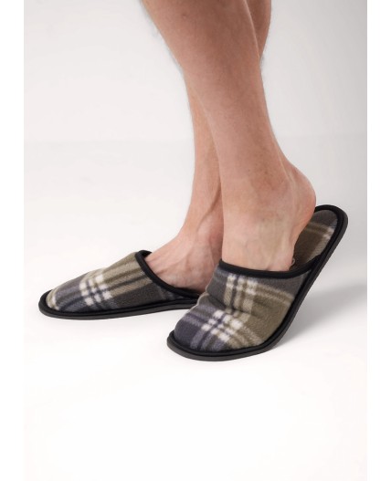 CLE SM451311 Пантолеты муж. домаш., т.серый/т.зелёный