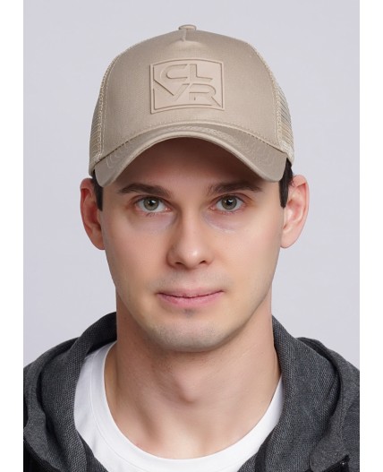 CLE Бейсболка 25 сетка  (GK1605-1001 кепка с козыр), бежевый