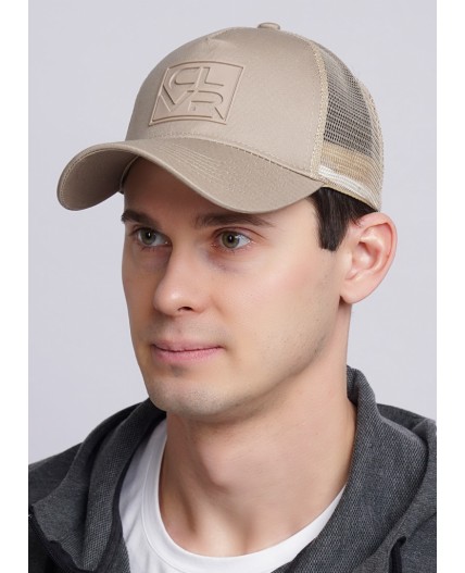 CLE Бейсболка 25 сетка  (GK1605-1001 кепка с козыр), бежевый