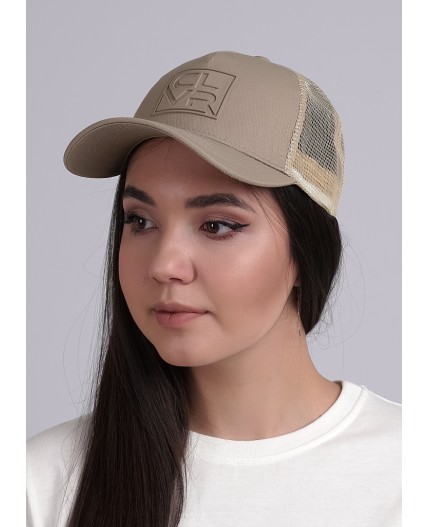 CLE Бейсболка 25 сетка  (GK1605-1001 кепка с козыр), бежевый