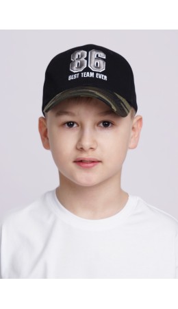 CLE Бейсболка дет 34 х/б (1620), чёрный/хаки