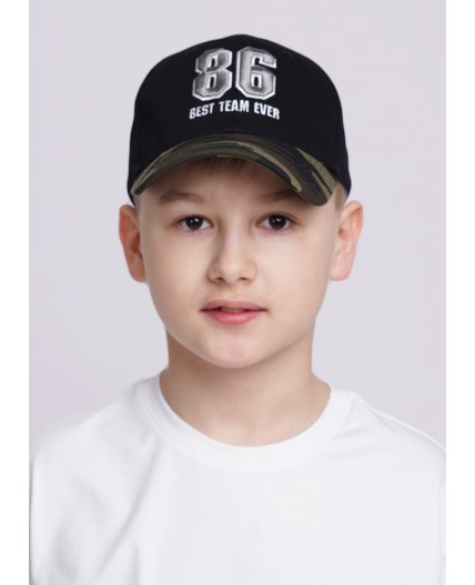 CLE Бейсболка дет 34 х/б (1620), чёрный/хаки