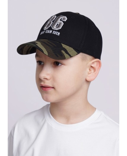 CLE Бейсболка дет 34 х/б (1620), чёрный/хаки