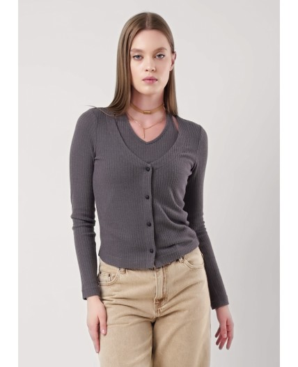 CLE Джемпер жен. 156877швс, т.серый