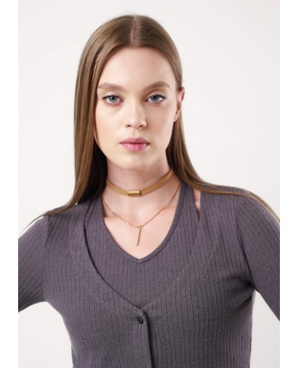 CLE Джемпер жен. 156877швс, т.серый