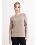 CLE Джемпер жен. 156952/181вл, св.коричневый/т.серый