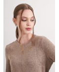 CLE Джемпер жен. 156952/181вл, св.коричневый/т.серый