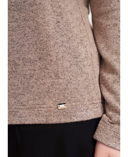 CLE Джемпер жен. 156952/181вл, св.коричневый/т.серый