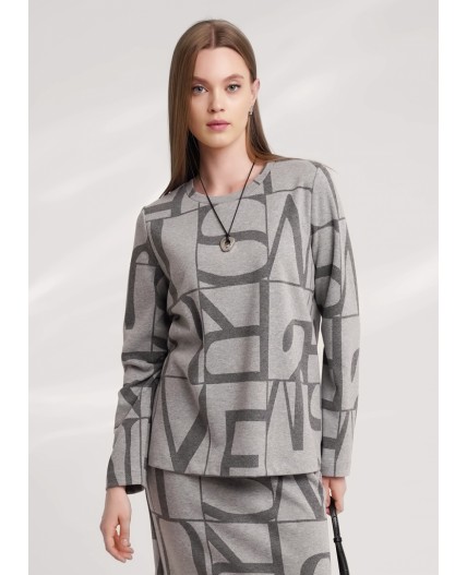 CLE Джемпер жен. 156960/183дож, меланж серый/меланж т.серый