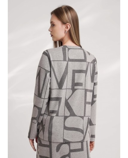 CLE Джемпер жен. 156960/183дож, меланж серый/меланж т.серый