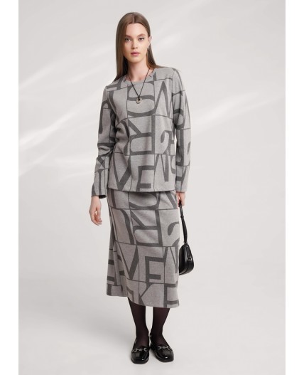 CLE Джемпер жен. 156960/183дож, меланж серый/меланж т.серый