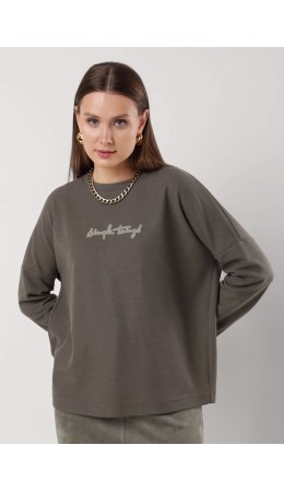 CLE Джемпер жен. 156988/182тдф, хаки/серый