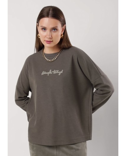 CLE Джемпер жен. 156988/182тдф, хаки/серый