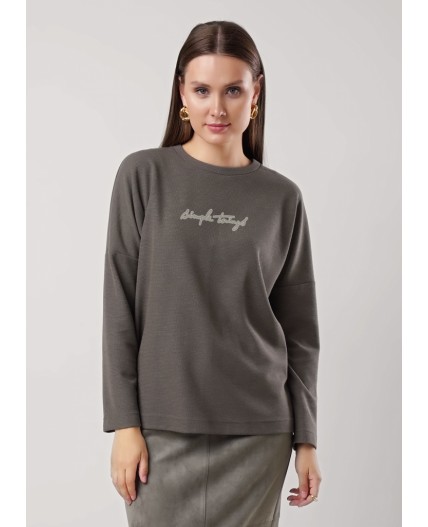 CLE Джемпер жен. 156988/182тдф, хаки/серый