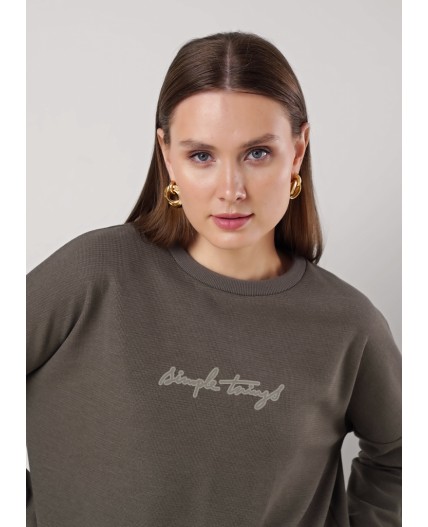 CLE Джемпер жен. 156988/182тдф, хаки/серый