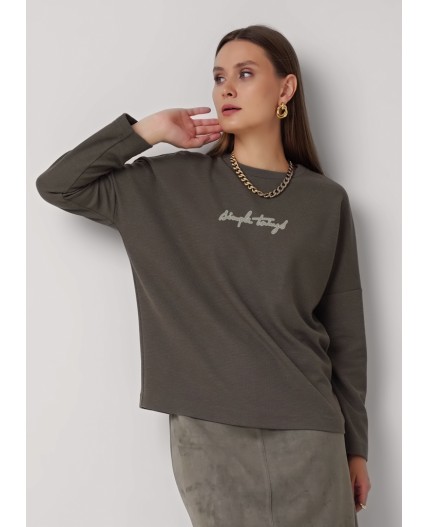 CLE Джемпер жен. 156988/182тдф, хаки/серый