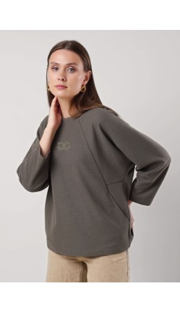 CLE Джемпер жен. 156990/182тдф, хаки/серый