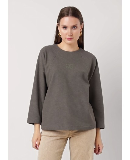CLE Джемпер жен. 156990/182тдф, хаки/серый