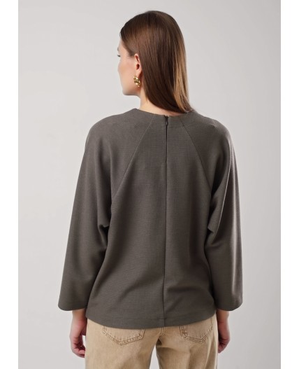 CLE Джемпер жен. 156990/182тдф, хаки/серый