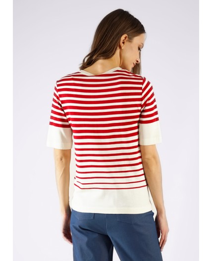 CLE Джемпер жен. 243982/131ва, красный/молочный