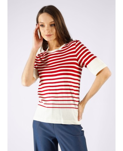 CLE Джемпер жен. 243982/131ва, красный/молочный
