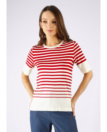 CLE Джемпер жен. 243982/131ва, красный/молочный