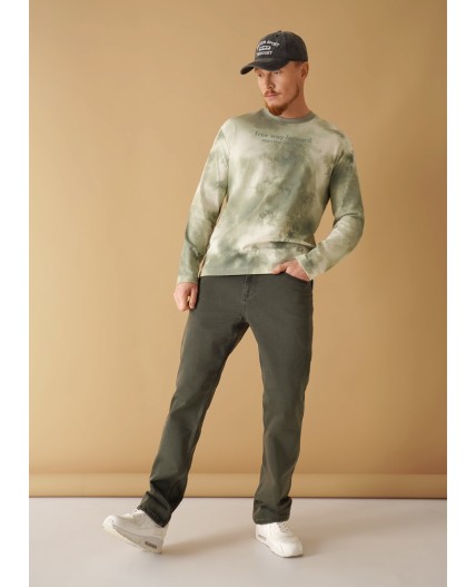 CLE Джемпер муж. 452613/05ккн maxi_п, серый/т.зелёный